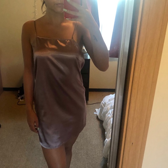 Mauve/Pink Satin Slip Dress - Picture 6 of 7